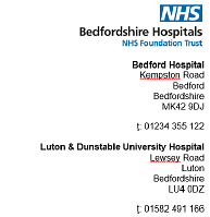 Bedfordshire Hospitals NHS Foundation Trust logo